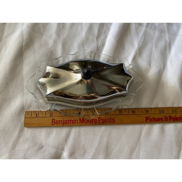 Vintage MCM Aluminum Butter Dish with Glass Plate - Picture 3 of 4